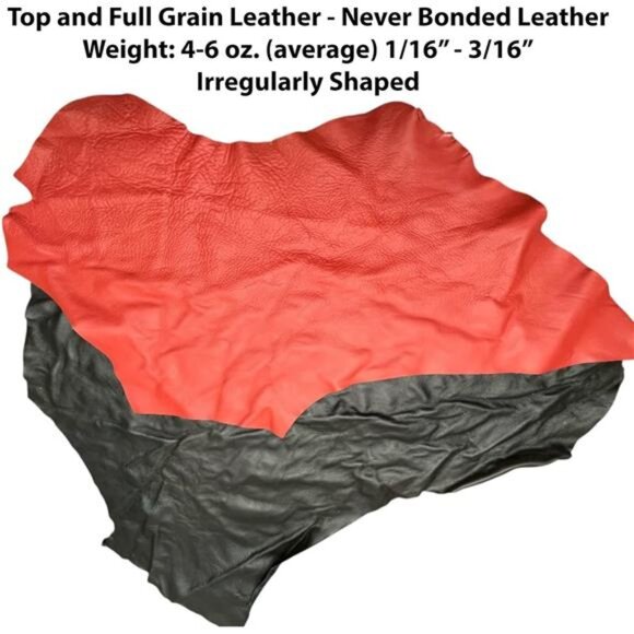 Leather Scraps - Soft and Flexible. New Larger Sizes. Mixed Colors. 2-7 Pieces - Picture 6 of 7